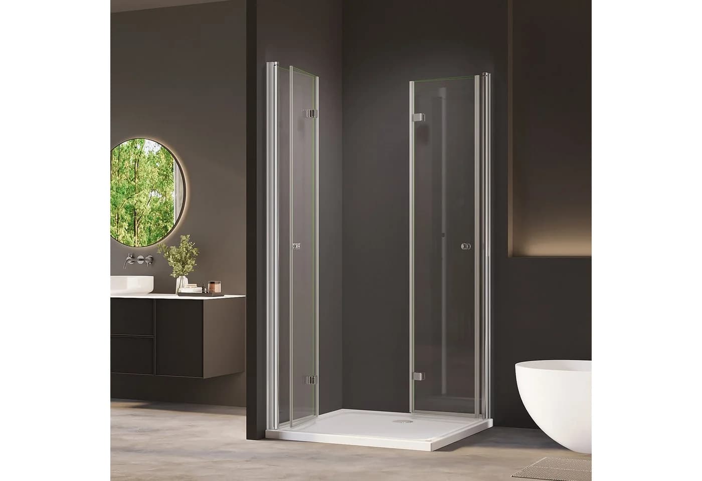 AmuseVera Eckdusche 70x70 cm Faltbar Duschabtrennung Chrome - Bild 3