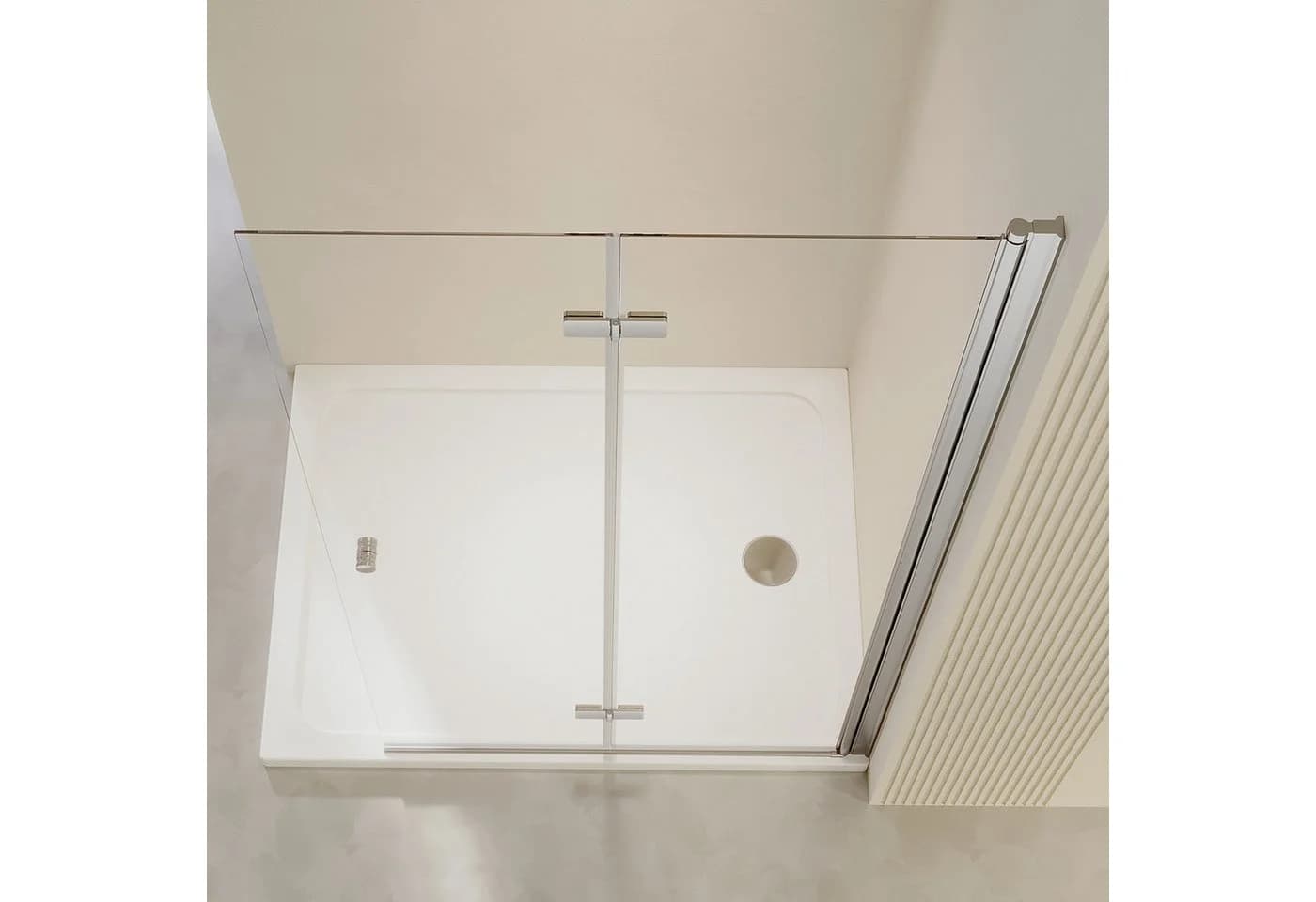 AmuseVera Walk-in-Dusche Duschwand Glas, Sicherheitsglas, Drehfalttür - Bild 3