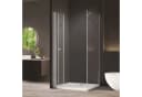 AmuseVera Eckdusche Faltbar 70x70cm ESG Glas Aluminium Silber Bild 3