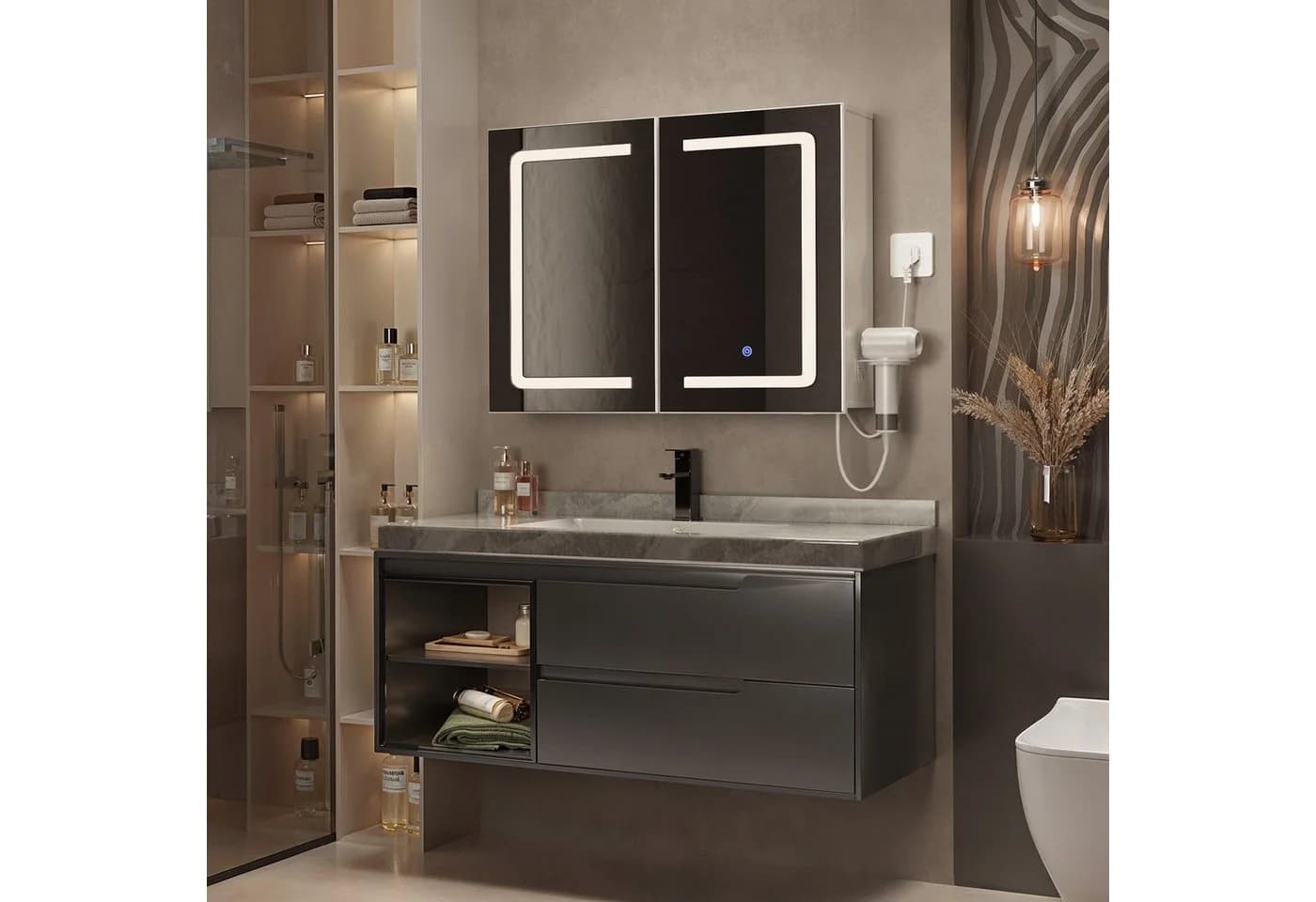 Bealife Spiegelschrank Badezimmerschrank mit LED-Beleuchtung - Bild 4