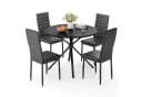 Bealife Essgruppe 5-tlg. Runder Tisch 100 cm Schwarz Bild 5