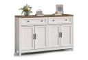 Bealife Sideboard Küchenschrank mit Arbeitsplatte, Weiß, 4 Türen, 2 Schubladen Bild 5