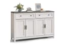 Bealife Sideboard Küchenschrank mit Arbeitsplatten, Weiß, 4 Türen, 2 Schubladen Bild 5
