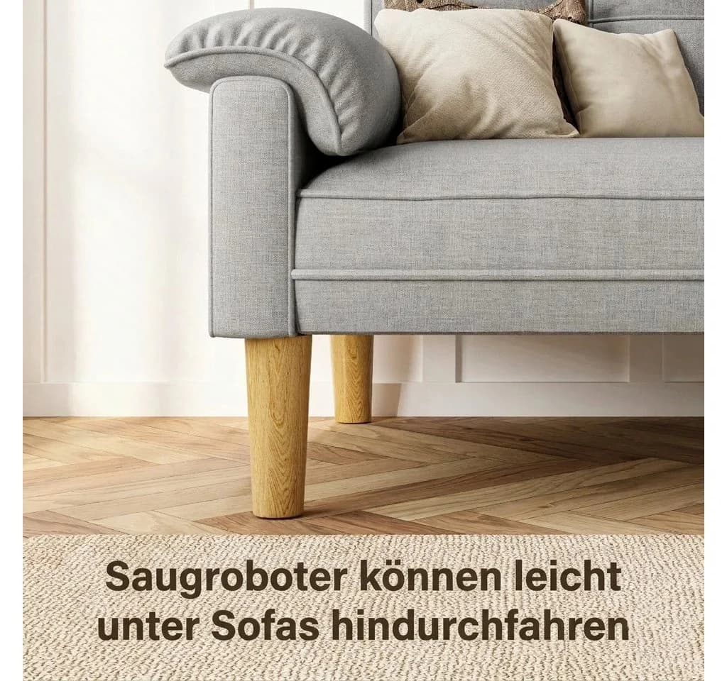 Bealife 2-Sitzer Couch Grau mit Armlehne und Seitentasche - Bild 3