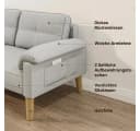 Bealife 2-Sitzer Couch Grau mit Armlehne und Seitentasche Bild 5