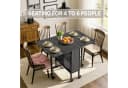 Bealife Klapptisch mit Ablage und 6 Rollen Esszimmertisch für 6 Personen Braun/Schwarz Bild 1