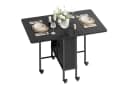 Bealife Klapptisch mit Ablage und 6 Rollen Esszimmertisch für 6 Personen Braun/Schwarz Bild 5