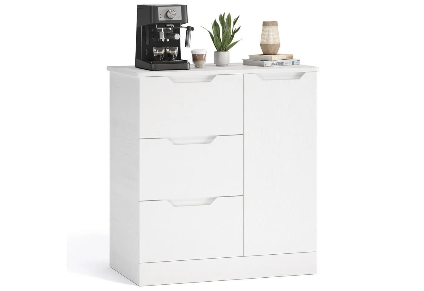 Bealife Kommode Weiß mit 3 Schubladen und Schrank - Bild 5