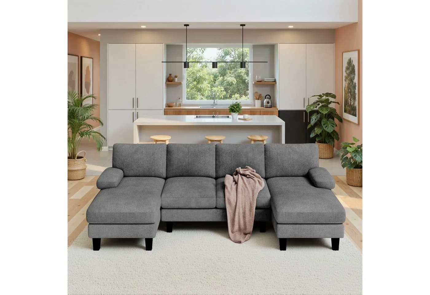 Bealife Ecksofa U-Form 270 cm mit Chaise-Lounges - Bild 3