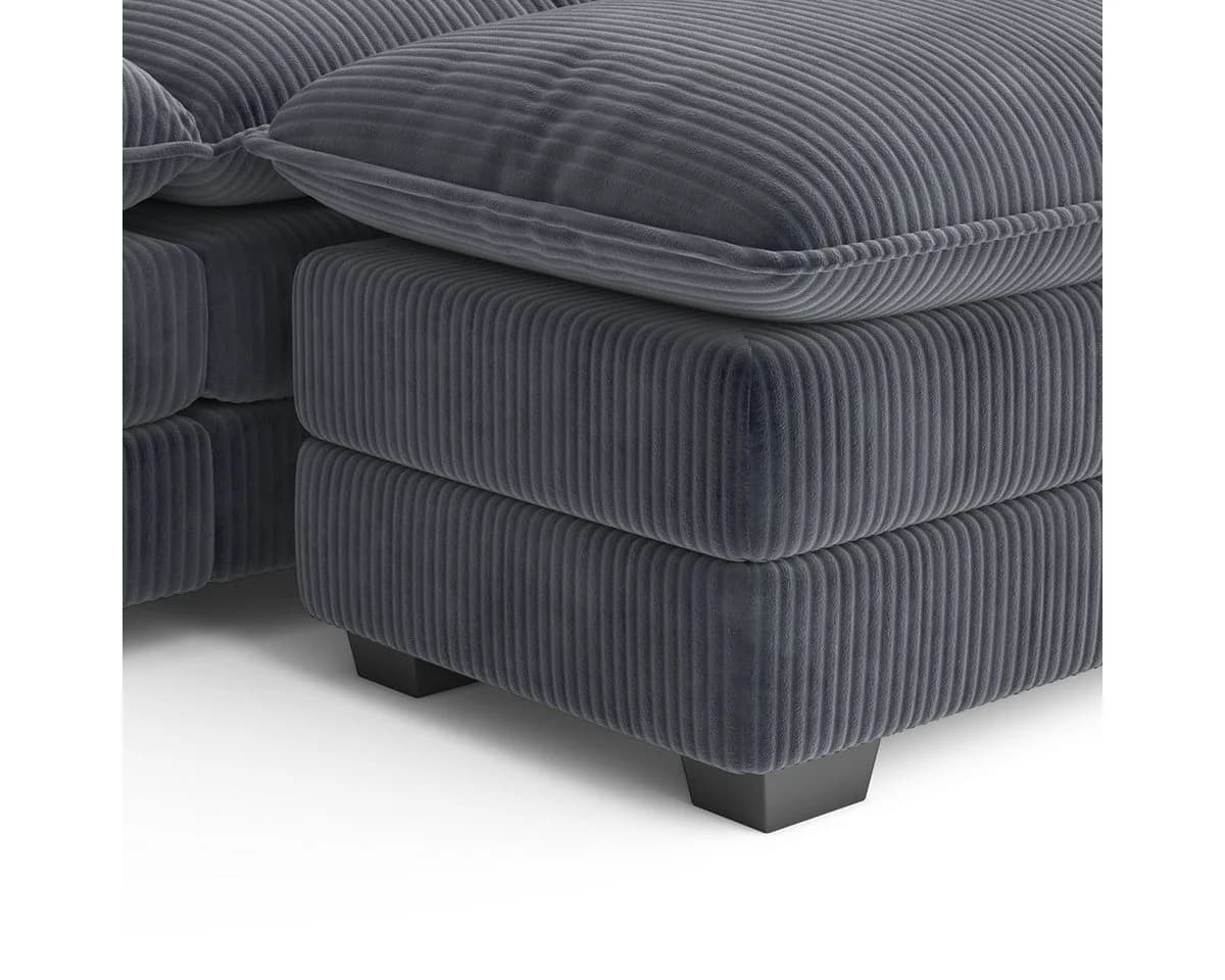Bealife Ecksofa Sofa mit Recamiere, Wohnlandschaft, L-Form, Grau/Beige - Bild 4