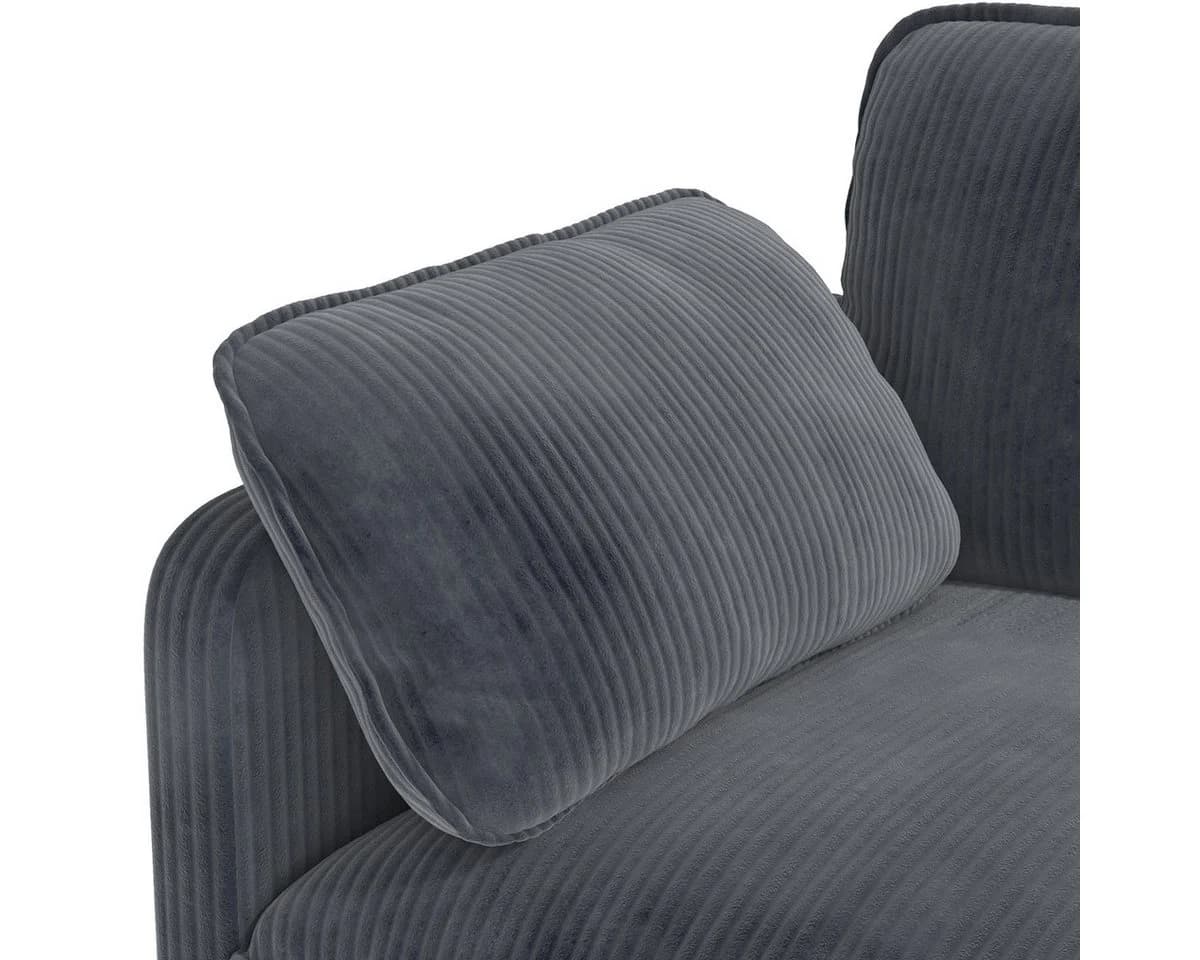 Bealife Ecksofa Sofa mit Recamiere, Wohnlandschaft, L-Form, Grau/Beige - Bild 5