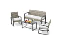 Bealife Balkonset 4-tlg. Rattan mit Schaukel-Funktion Beige/Schwarz Bild 1