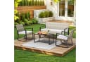 Bealife Balkonset 4-tlg. Rattan mit Schaukel-Funktion Beige/Schwarz Bild 2