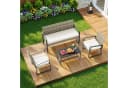 Bealife Balkonset 4-tlg. Rattan mit Schaukel-Funktion Beige/Schwarz Bild 3