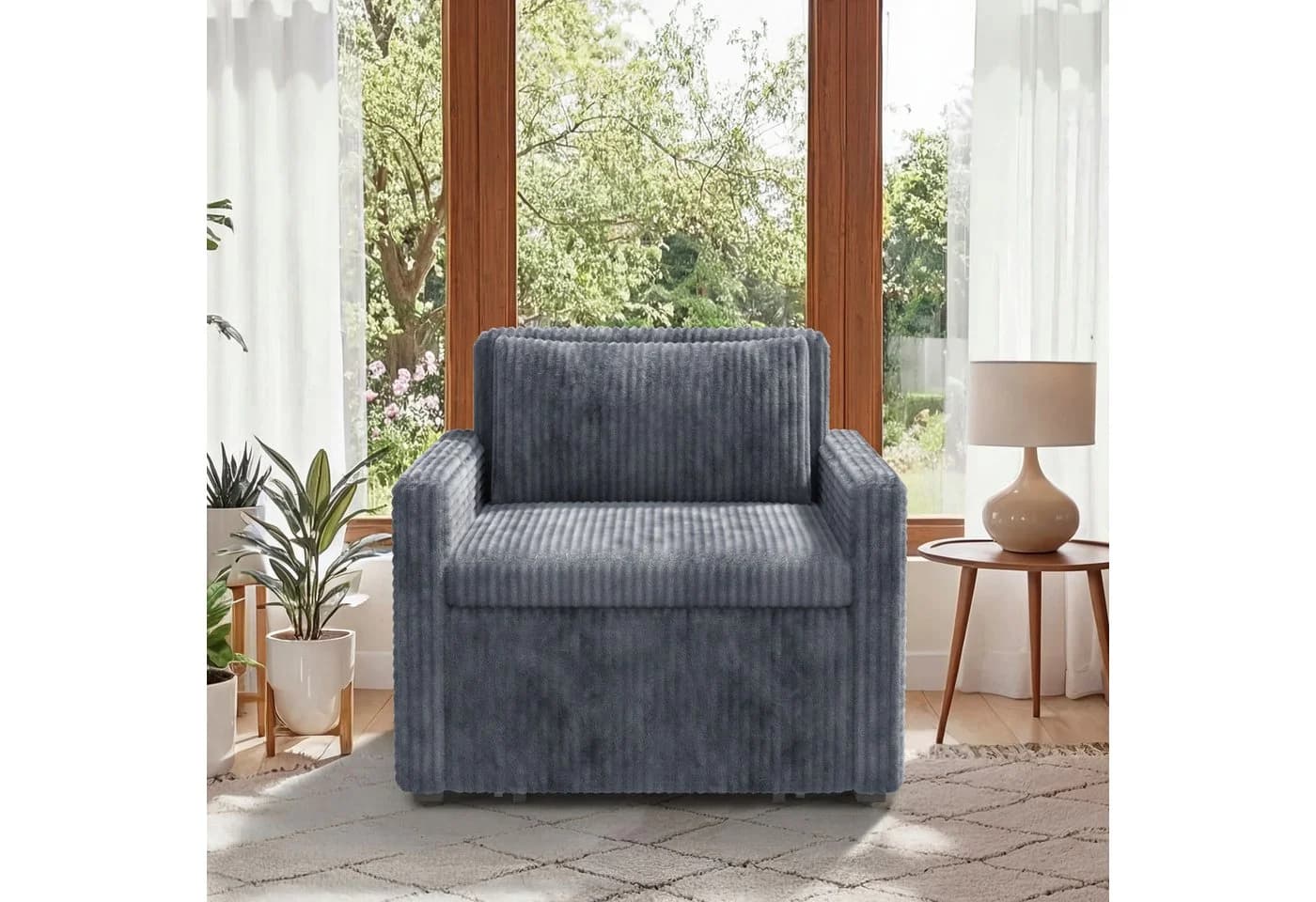 Bealife 3-in-1 Sessel Klappbar Grau/Cremeweiß