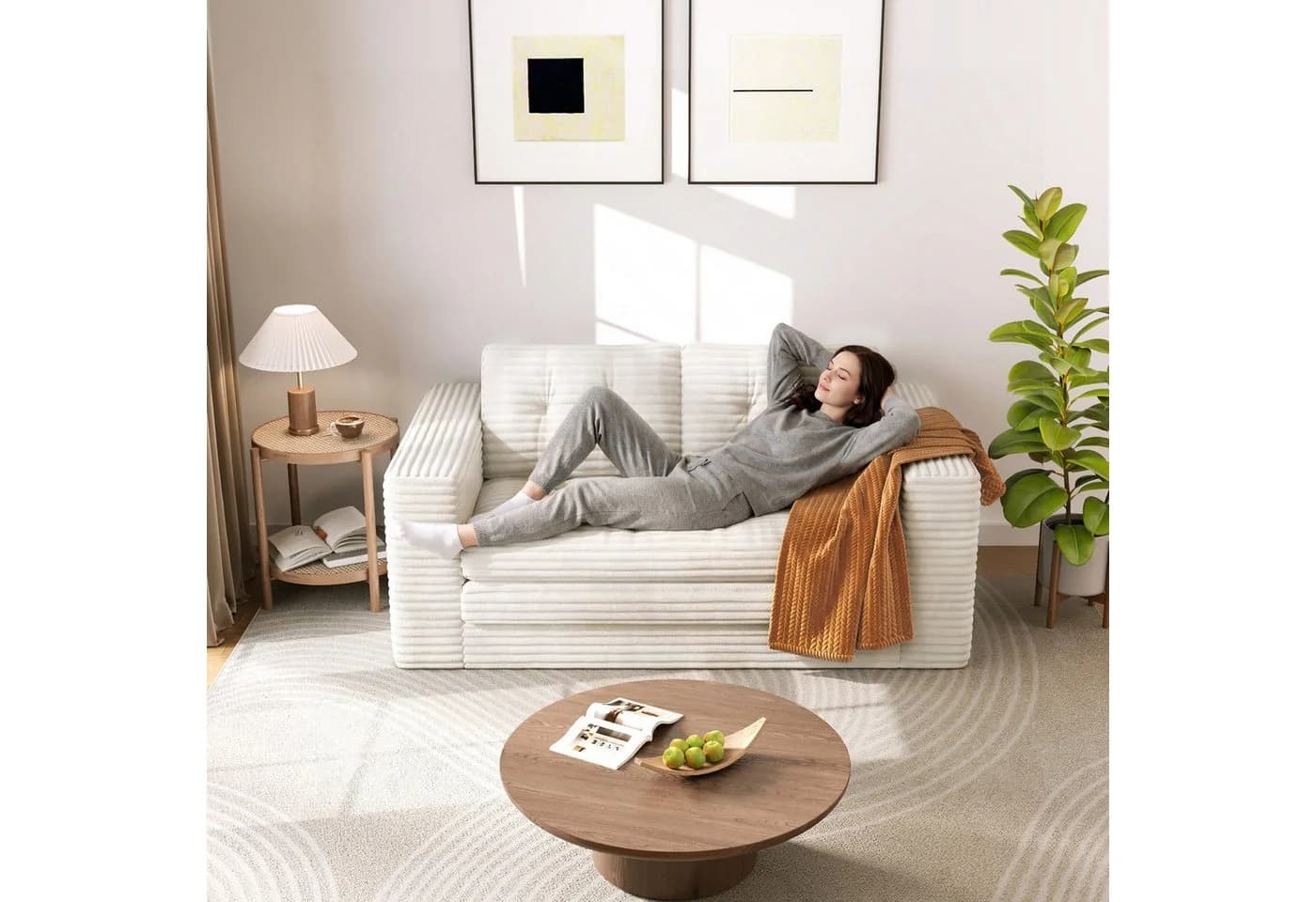 Bealife Schlafsofa 2-Sitzer klappbar mit Gästebettfunktion