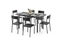 Bealife Essgruppe 7-tlg Schwarz Ausziehbar Holz Bild 5