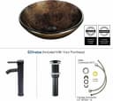 Puluomis Aufsatzwaschbecken Set Braun/Schwarz Hochglanz Glas Bild 1