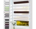 OUBO Doppelrollo Klemmfix Weiß-Beige-Braun Verdunkelnd Bild 2