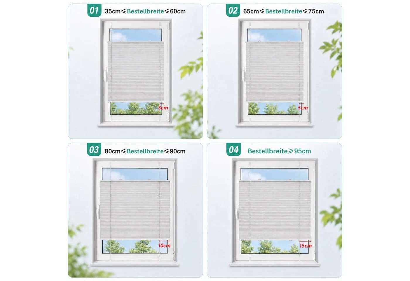 Vkele Plissee Klemmfix Beige Ohne Bohren - Bild 5