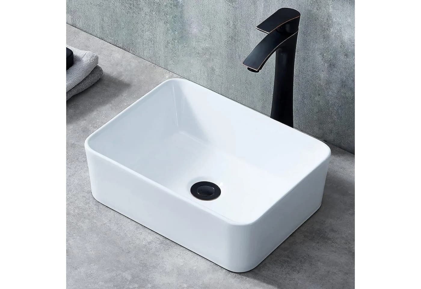 YOLEO Mini Aufsatzwaschbecken Keramik 40x30 cm - Bild 2