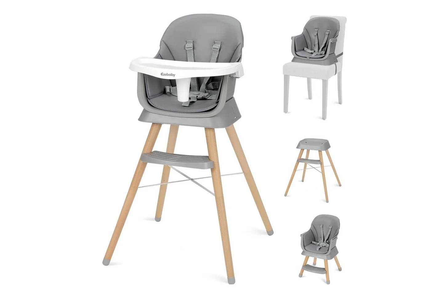 Ezebaby Kinderstuhl 6in1 Multifunktional Grau - Bild 2