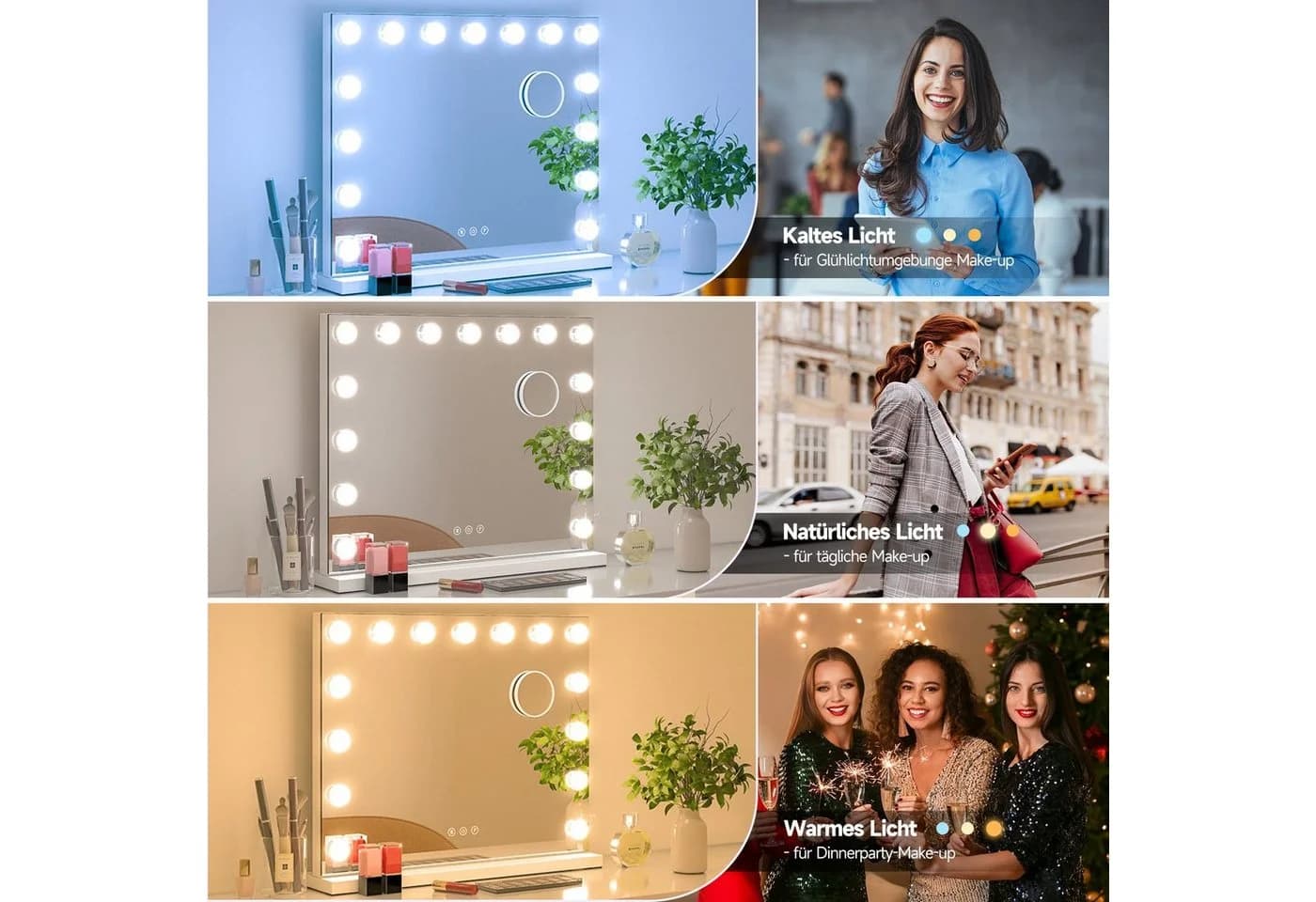 LED Schminkspiegel im Hollywood-Stil