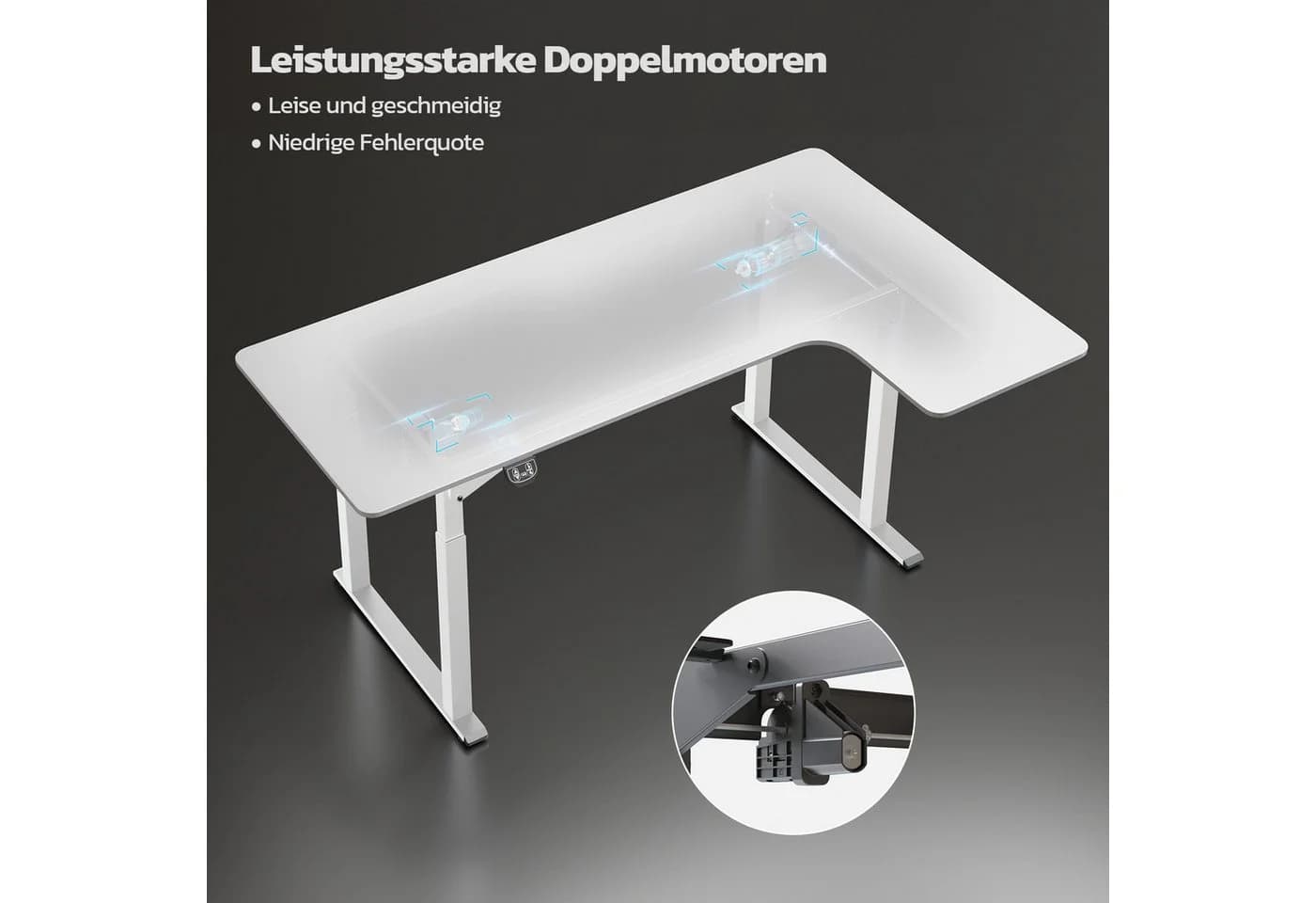 Dripex Eckschreibtisch Elektrisch Höhenverstellbar 180x110 L-Form - Bild 5