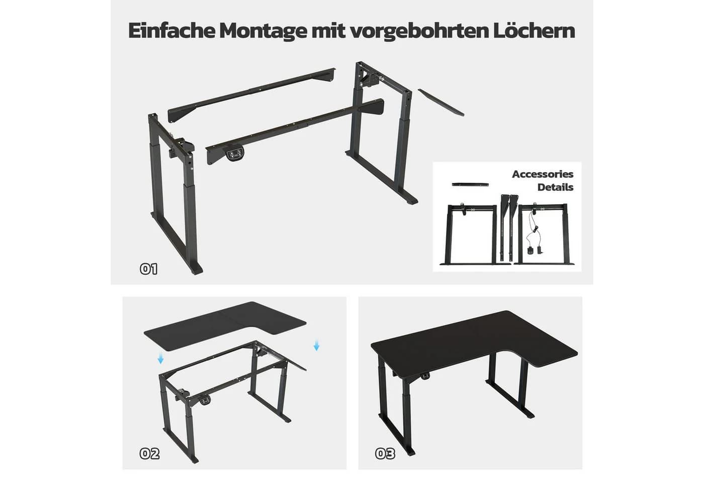 Moderner L-Form Stehschreibtisch in Schwarz und Weiß - Bild 5