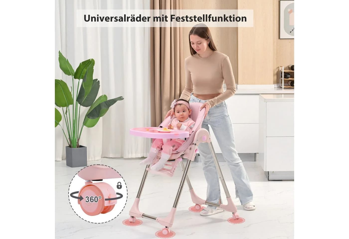 Onasti Kinderstuhl Rosa Klappbar Mitwachsend - Bild 4