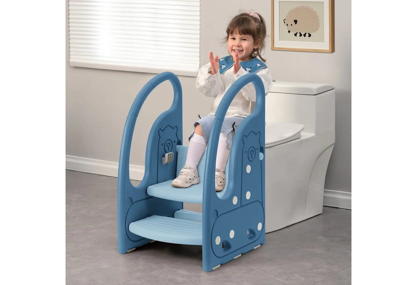 OUNUO Kinderhocker Kind-Tritthocker Kunststoff 3 Stufen - Bild 5