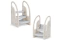 OUNUO Kinderhocker Kunststoff 3 Stufen Grau Bild 2