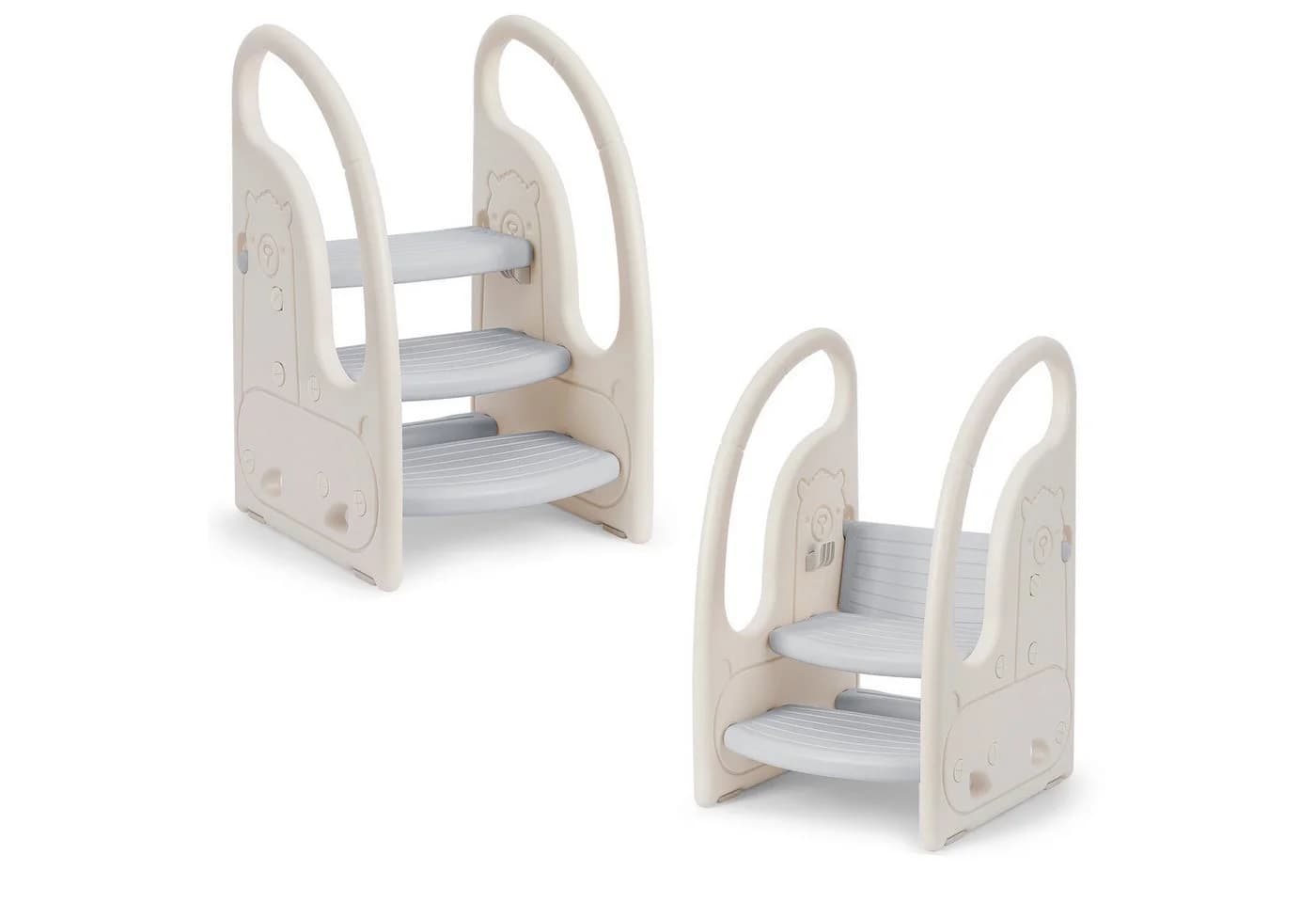 OUNUO Kinderhocker Kunststoff 3 Stufen Grau - Bild 2