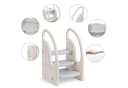 OUNUO Kinderhocker Kunststoff 3 Stufen Grau Bild 3