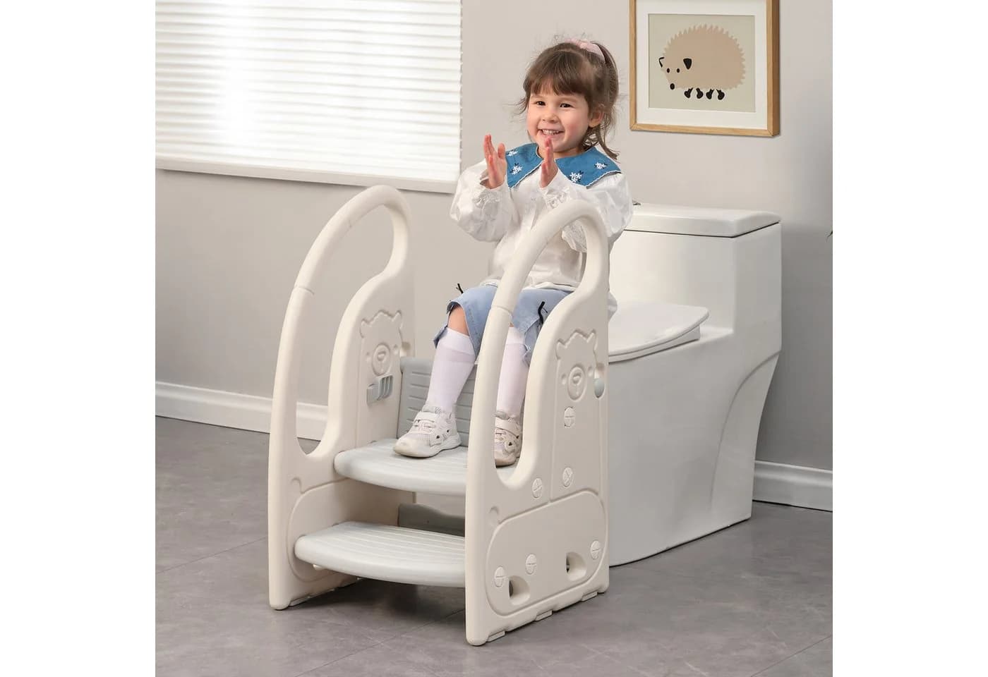 OUNUO Kinderhocker Kunststoff 3 Stufen Grau - Bild 5