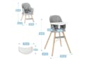 OUNUO Kinderstuhl 6 in 1 Baby Sitzerhöhung Grau Bild 5