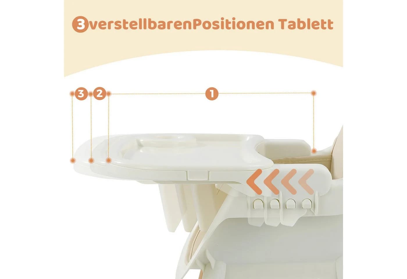OUNUO Kinderstuhl Baby 2 in 1 Kindersitz Beige Multifunktional - Bild 1