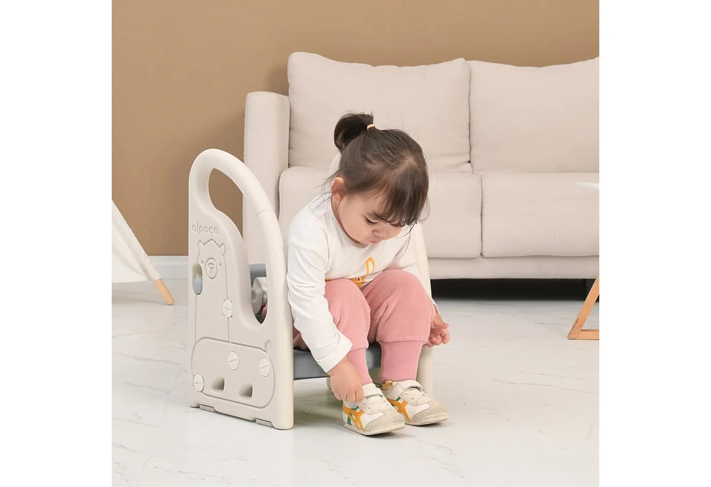 OUNUO Kindertritthocker 2 Stufen, Grau, Kunststoff - Bild 3