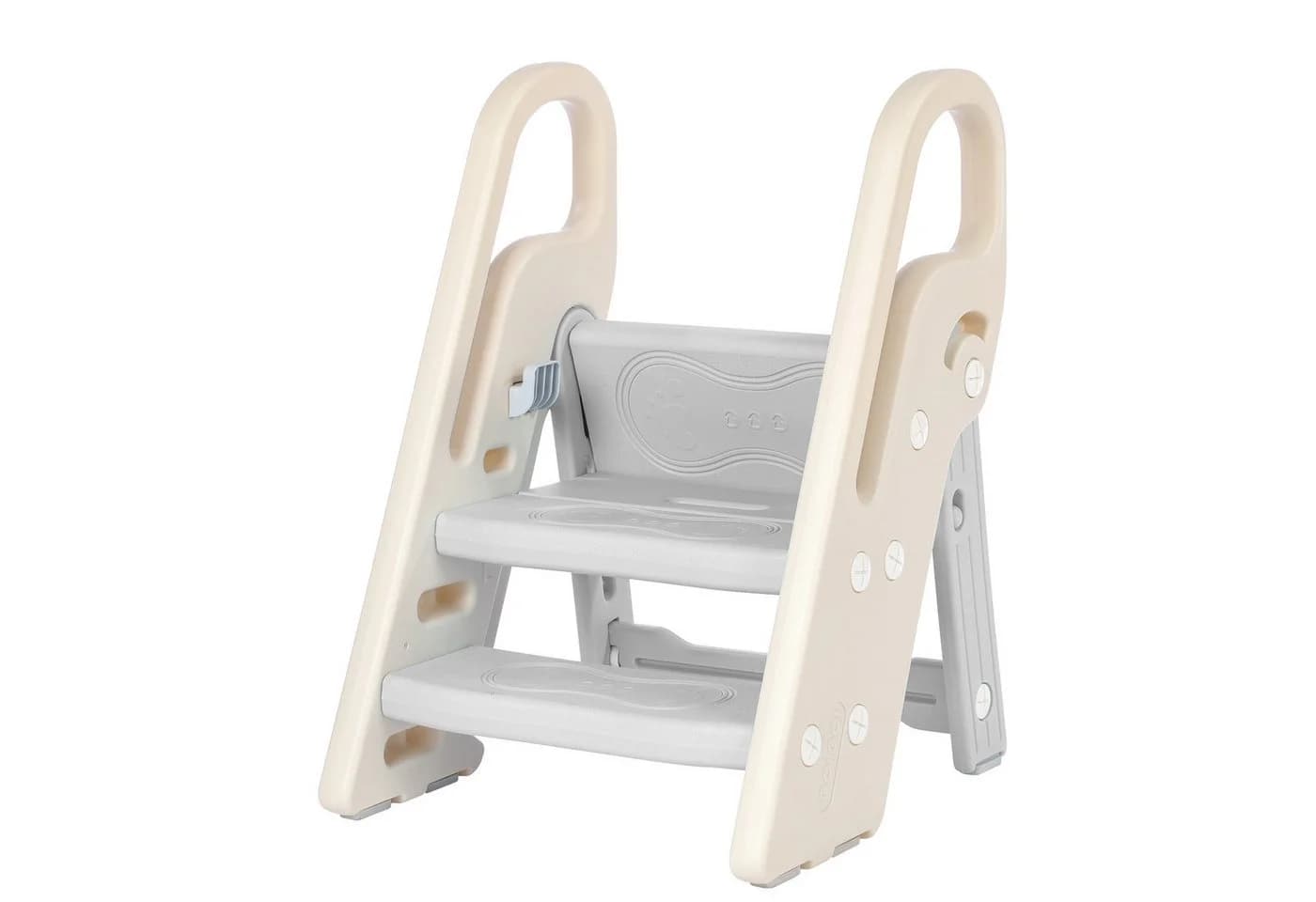 OUNUO Baby-Toilettensitz Klappbarer Hocker 3 Stufen Grau - Bild 3