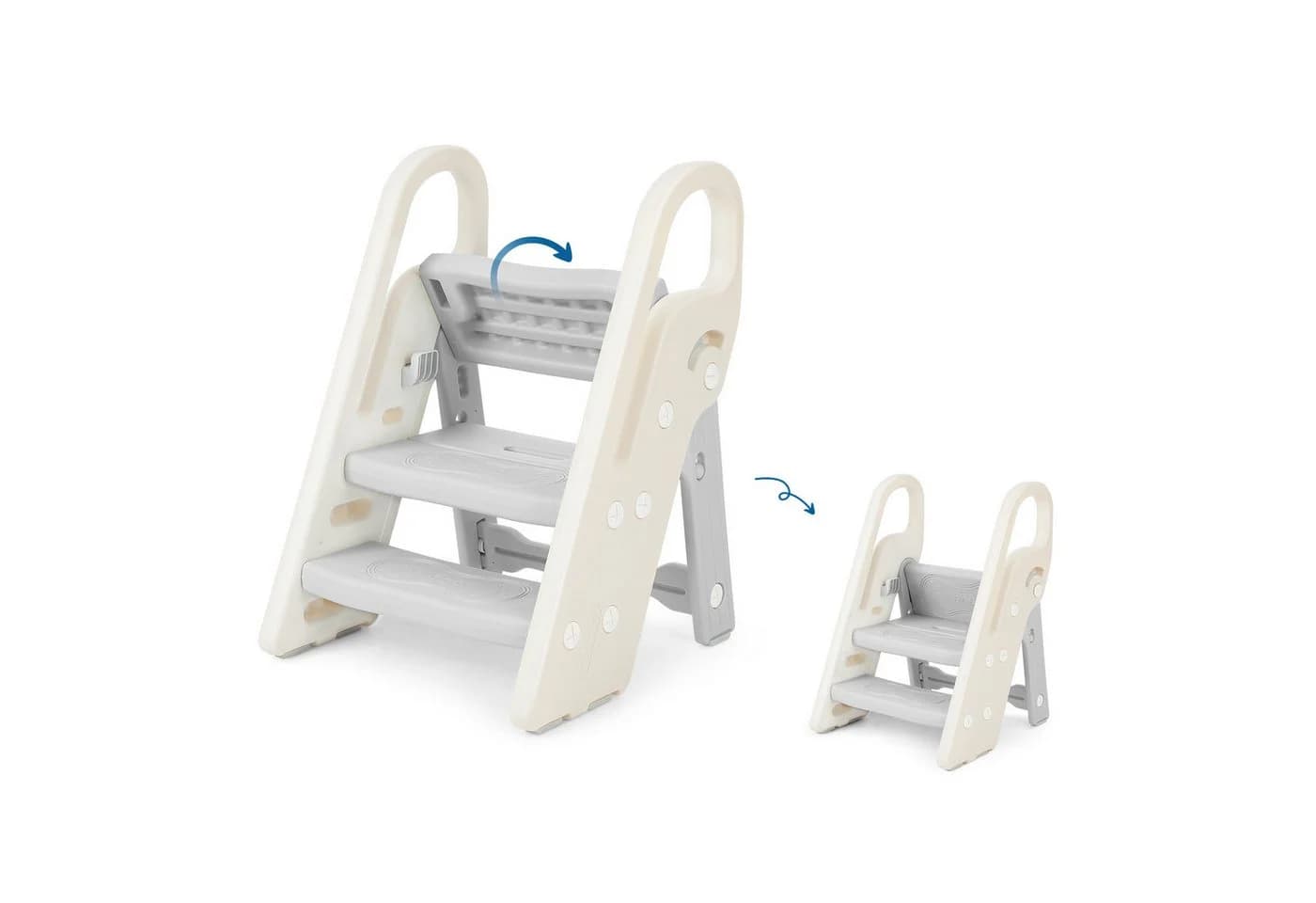 OUNUO Baby-Toilettensitz Klappbarer Hocker 3 Stufen Grau - Bild 5
