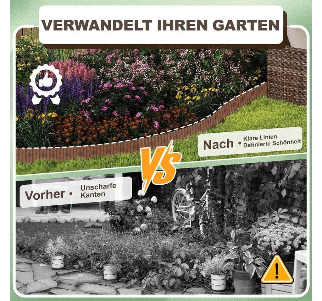 FIVMEN Beetumrandung Rasenkante 5m/10m Metall Verzinkt - Bild 3