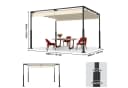 FIVMEN Pergola Gartenpavillon mit Schiebedach Beige/Schwarz Metall Bild 1