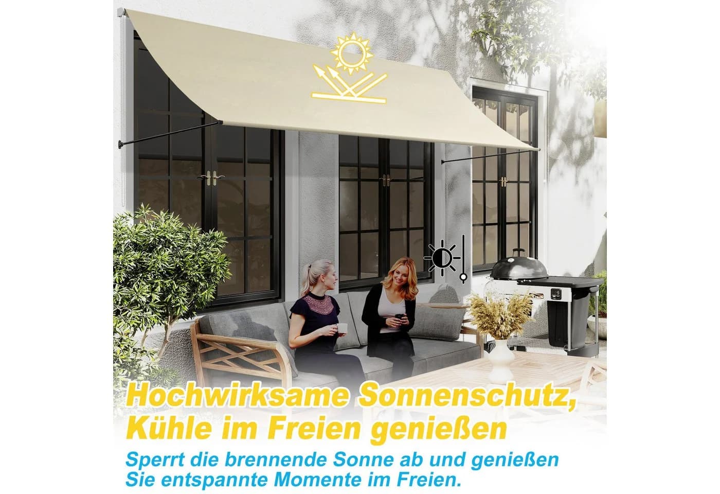 FIVMEN Fallarmmarkise Einziehbar mit Sonnenschutz - Bild 5