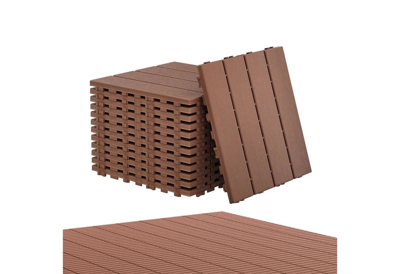 FIVMEN Terrassenfliesen 30x30cm Holzoptik Dunkelkaffee - Bild 2