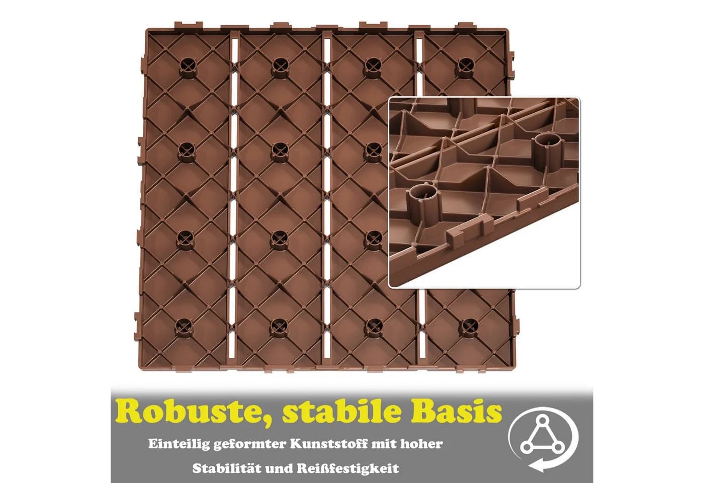 FIVMEN Terrassenfliesen 30x30cm Holzoptik Dunkelkaffee - Bild 4