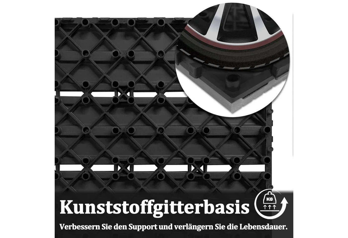 FIVMEN Terrassenfliesen WPC 30x30cm Anthrazit - Bild 5