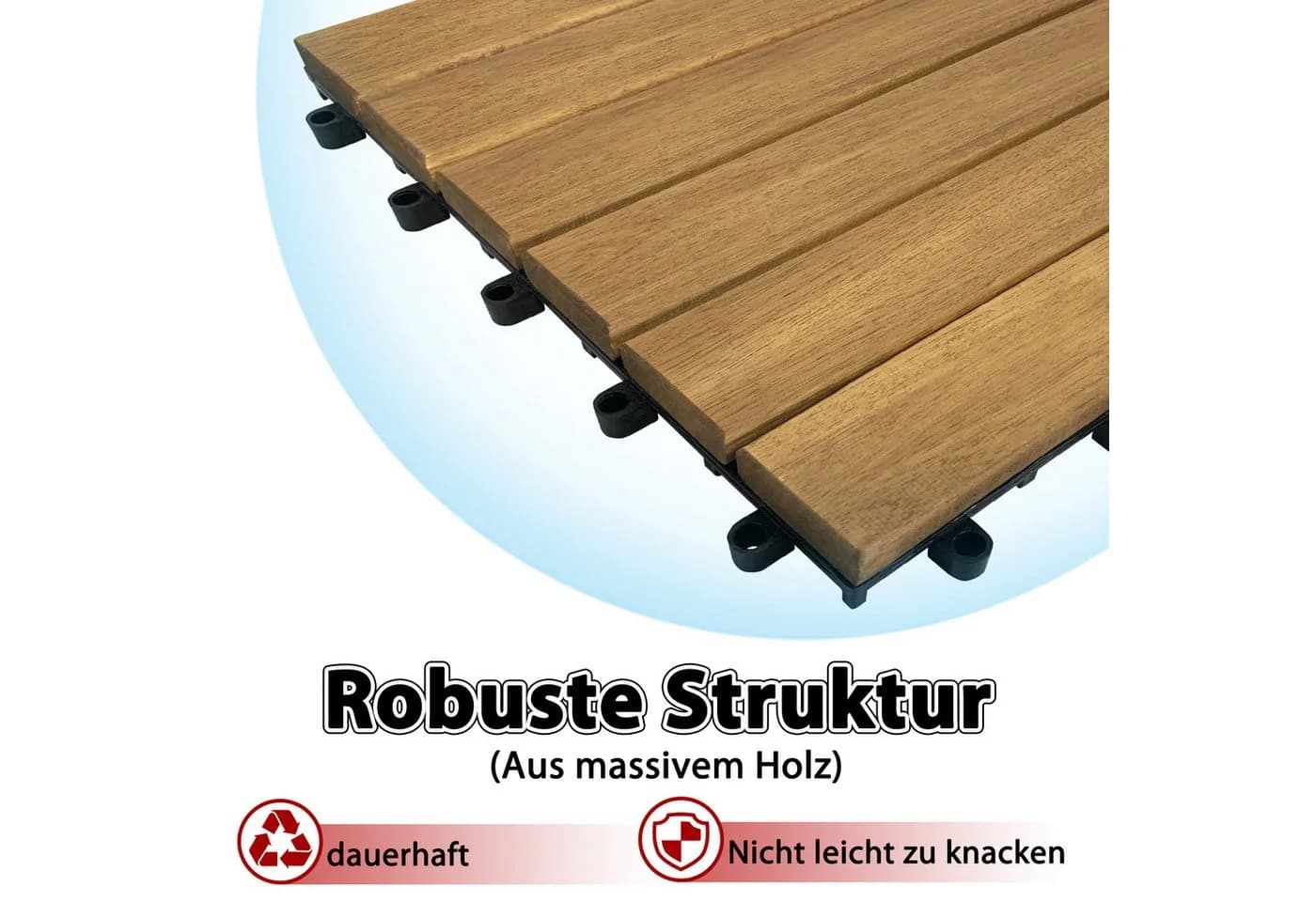 FIVMEN Holzfliesen 30x30 cm Klicksystem Terrassenfliesen - Bild 3