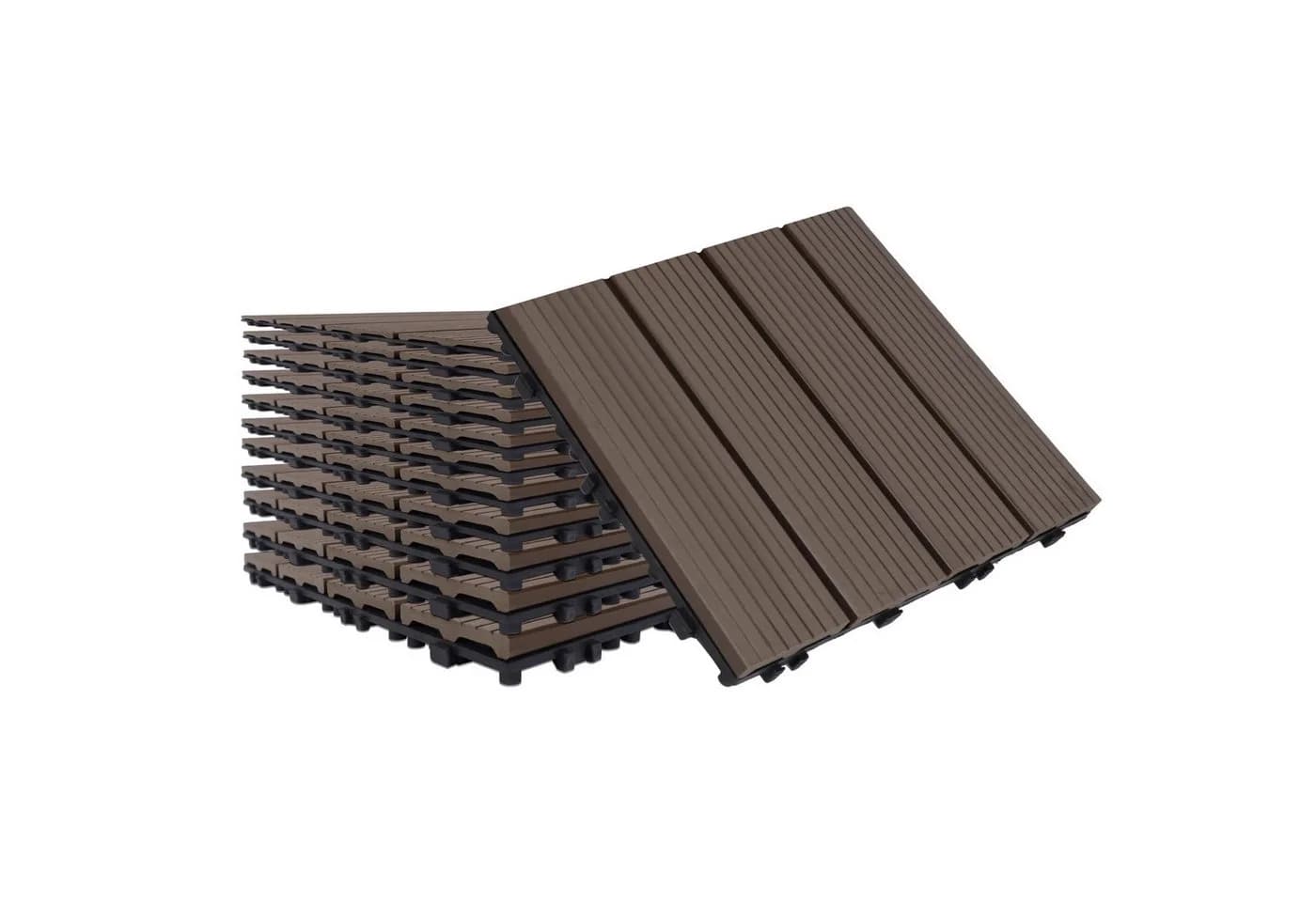 FIVMEN Terrassenfliesen WPC 30x30cm Hellbraun mit Klicksystem - Bild 2