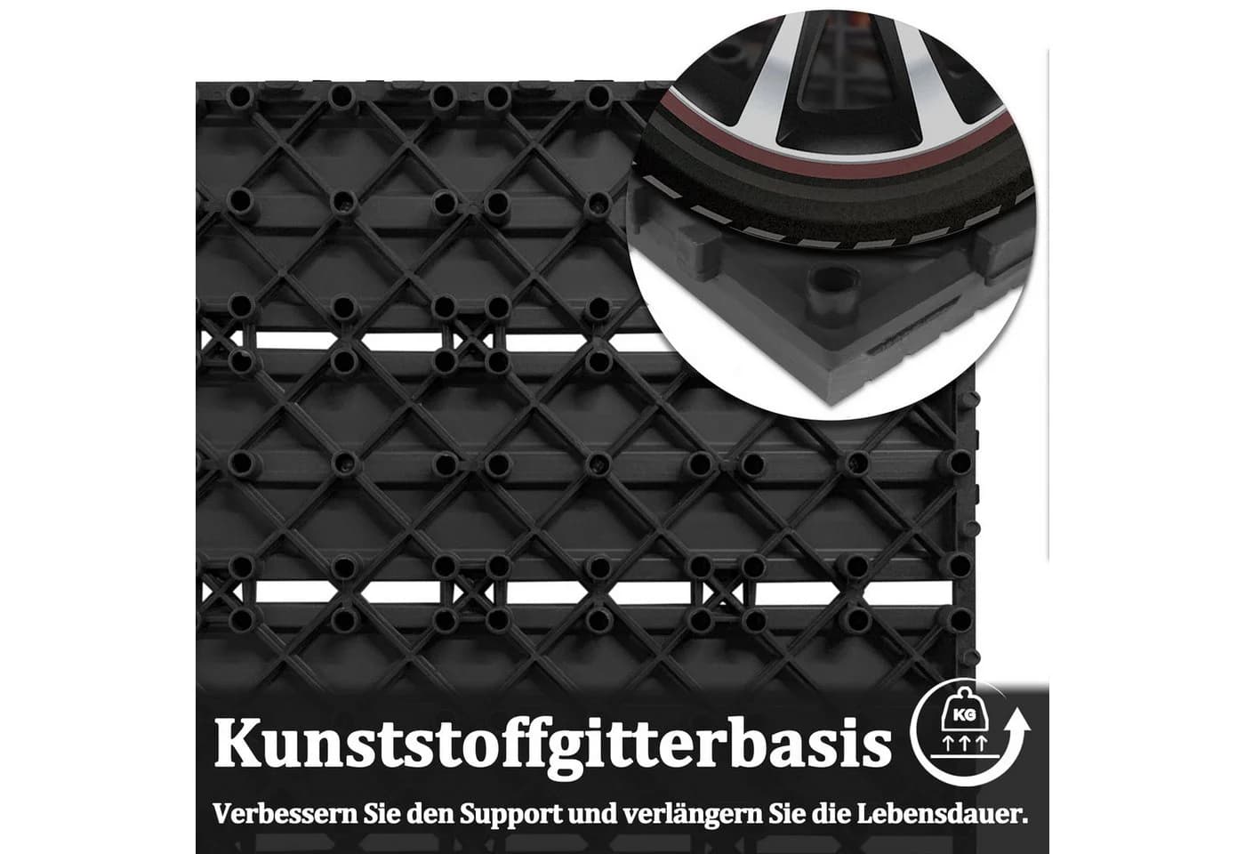 FIVMEN Terrassenfliesen 30x60cm Anthrazit WPC - Bild 5