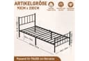 FIVMEN Metallbett mit Kopfteil Schwarz Braun Bild 1
